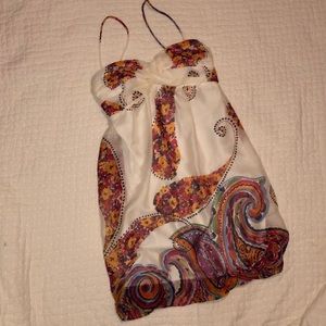 Floral Paisley Spaghetti Strap Bubble Sundress